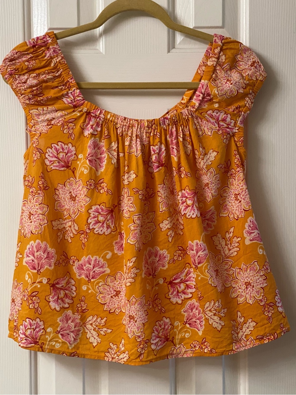 Old Navy Floral Print Tie-Back Cap Sleeve Top Size Small